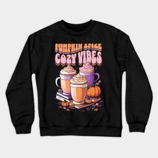 Pumpkin spice cozy vibes coffee and books Crewneck Sweatshirt